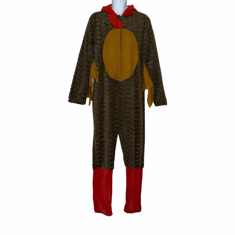 Briefly Stated Turkey Unionsuit Costume Mens L Thanksgiving Fall Halloween Brown